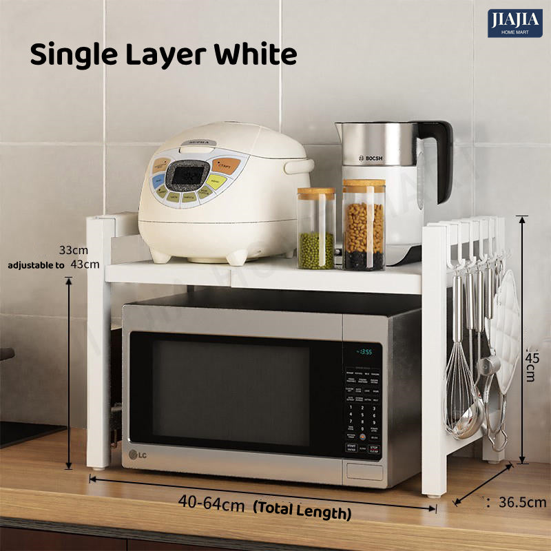 Adjustable Microwave Oven Cooker Rack Kitchen Shelf Easy Installation