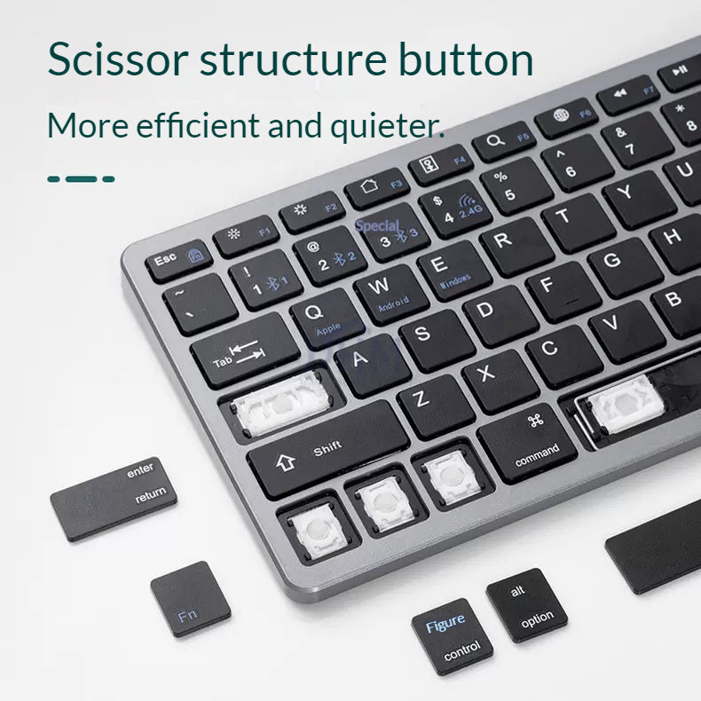 [SG] Bluetooth Wireless Keyboard and Mouse Combo Rechargeable Compact Slim 3 Mode Wireless Keyboard Mouse Set Silent Click Ergonomic Portable Office Home Laptop Tablet PC Desktop Keyboard Mouse Combo Set