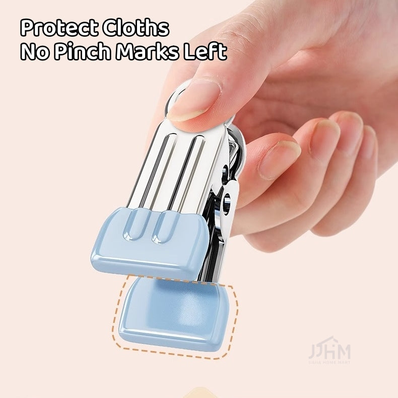 【SG Ready Stock】30 Clips Anti-slip Stainless Steel Sock Hanger Stackable with Shoe Rack Underwear Sock Drying Pegs Rack Traceless Hanger Drying Rack