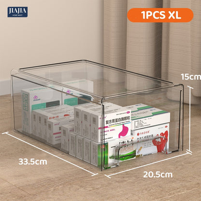 <Buy 3 Free 1> Premium Acrylic Medicine box family drawer type large capacity multi-layerem ergency First Aid Box Kit Japanese house