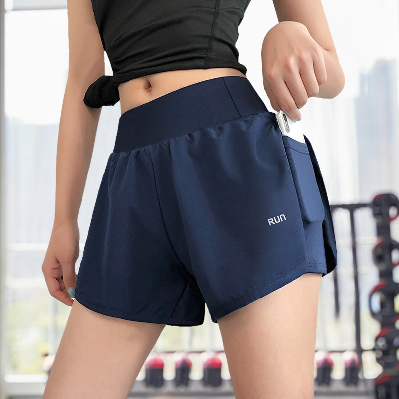 Women's Sports Shorts Quick-Drying Anti-Exposure Loose Large Size Casual Yoga Pants Running Breathable Fitness Pants High Waist Summer