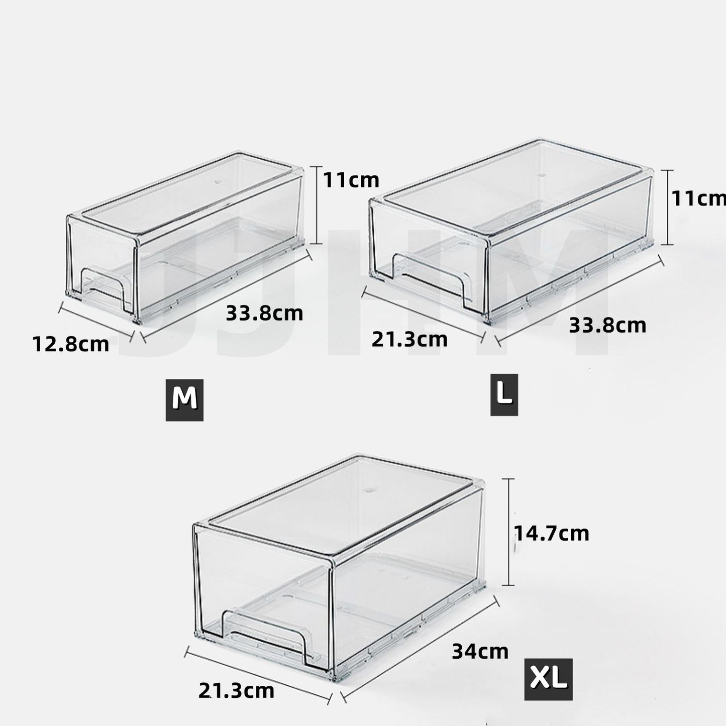 <Premium Acrylic>  Top Food Grade Transparent Fridge storage drawer Refrigerator Organizer Food Container Acrylic