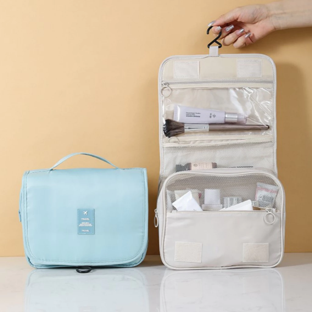 Foldable toiletry travel bag hanger bag high quality water proof pouch makeup organizer upgrade size