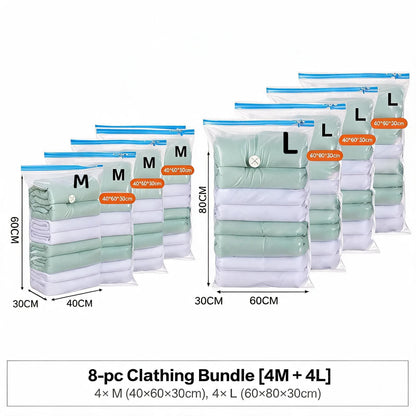 <Pumpless> Vacuum Bag Compression Bag No Need Pump Reusable Travel Clothes Storage Bag Seal Bags