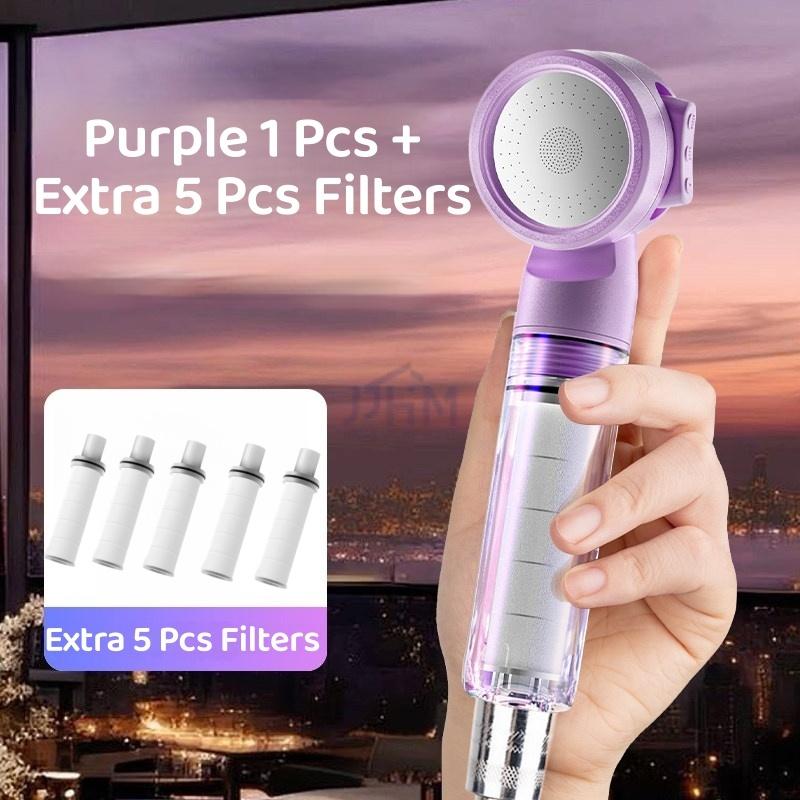[SG Ready Stock] Portable Filter Shower Head 3 Modes High Pressure Water Saving Shower Cartridges Travel Shower Head