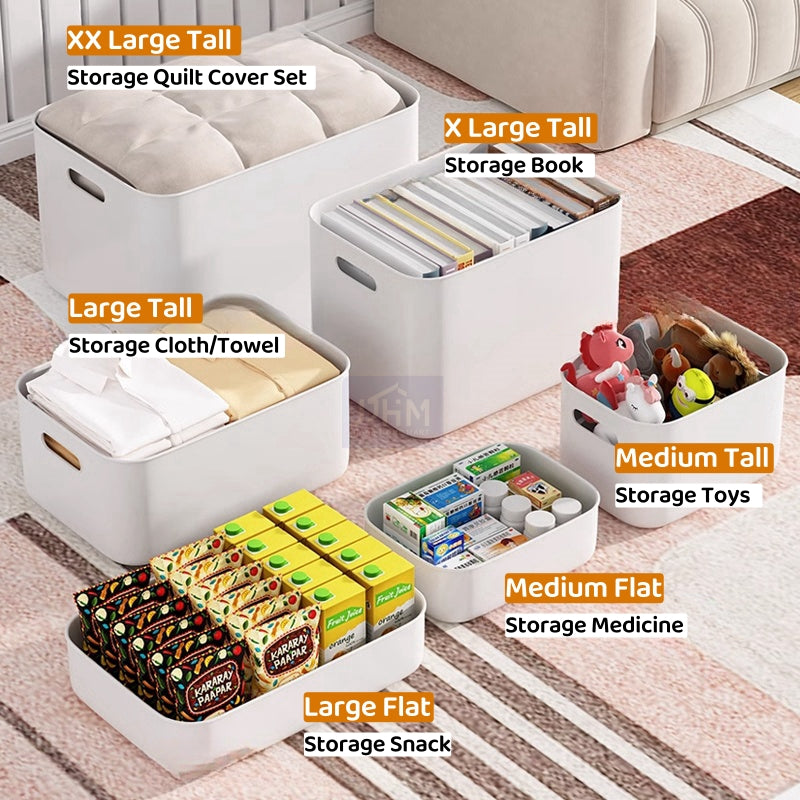 Ready Stock Stackable Storage Box Dustproof With Lid Makeup Toys Home Cabinet Organizer Kitchen Sorting Container