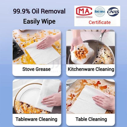 NDD 80Pcs Kitchen Wet Wipes  Large Wet Wipes Lemon  Disposable, Oil, Grease, Stain Remove