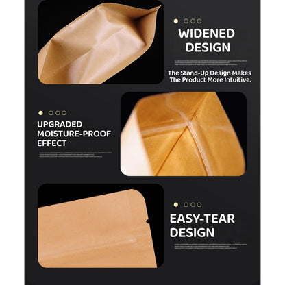 SG Kraft Window Bag | Matte Food Grade Zipper Pouch | Resealable Food Pouch | Ziplock | Party Gift Kraft Zipper Bag for Food | Food Storage Bag | Reusable Bag | Zip Bag