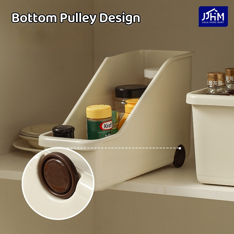 [BUY 3 FREE 1]Japanese kitchen storage box sundries cabinet organize pots and pans seasonings pot lid rack sink basket with rollers