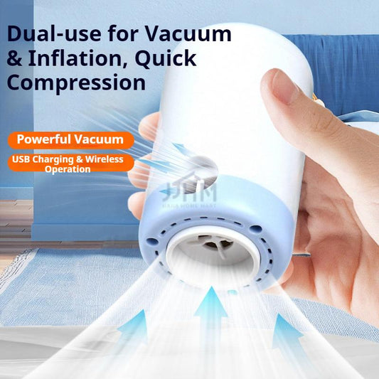<Wireless> Chargeable Portable Electric Pump Vacuum Storage Bag vacuum sealer bag Travel Vacuum Bag compress Mini Storage Bag Vacuum Bag Pump