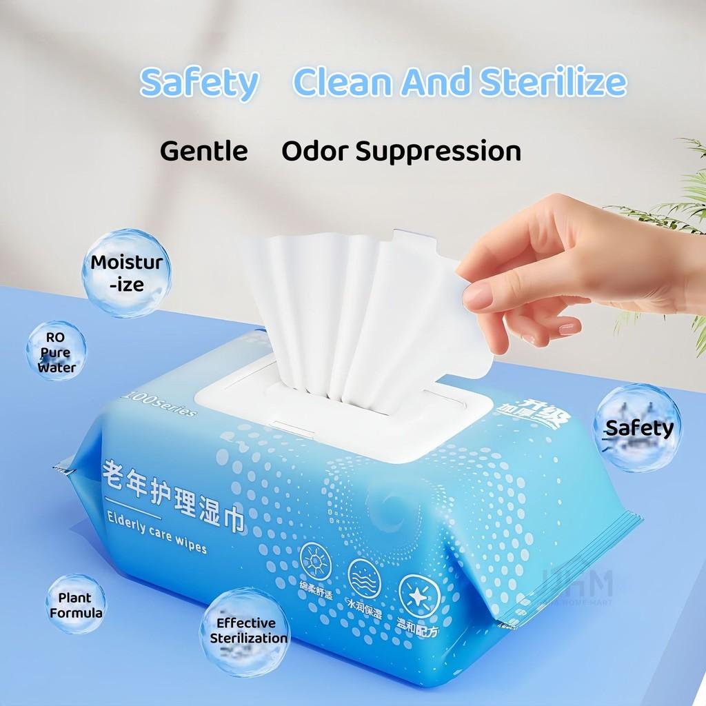 [SG NDD]100PCS Adult Wet Wipes Big XL Large Size for Bedridden Care/pregnant Women Fragrance Free Alcohol-free