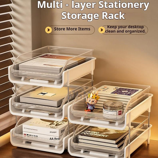 SG Stock A4 Stackable Document Tray Desk Document Tray File Organiser Office Supplies Stationery Storage