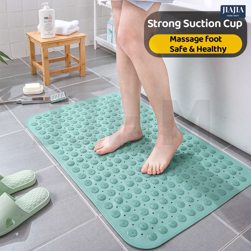 SG Non-Slip Bath Mat With Foot Reflexology Massage PVC Suction Cups Odorless Anti Slip Strong Suction