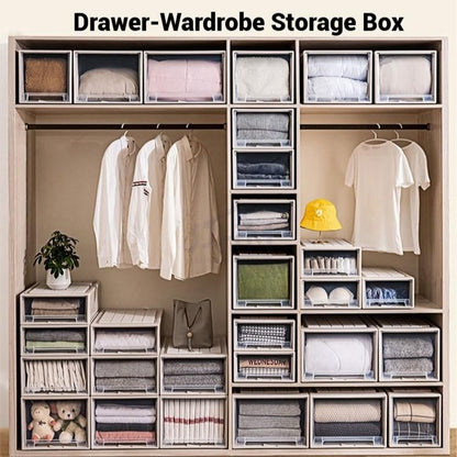 NND Drawer Type Stackable Storage Drawer Plastic Container Storage Box Cabinet Bin Cabinet