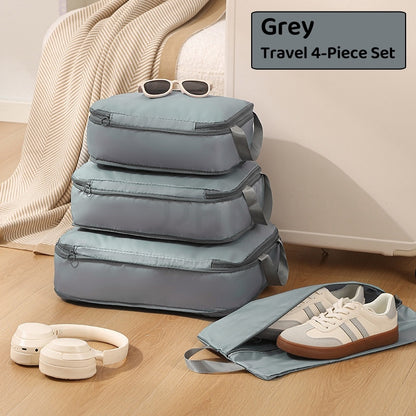 🔥SG stock🔥4pcs Set Travel Storage Bag Compression Luggage Storage Bag/Compression packing cube/Packing Cube/Packing Cubes