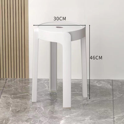 【SG Seller】4PCS Thicken Stackable Plastic Stool Chair Dining Chair Set of Living Room Round Stool Kitchen Stool Multi-Colour Options Sturdy Dining Table Stools