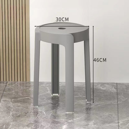 【SG Seller】4PCS Thicken Stackable Plastic Stool Chair Dining Chair Set of Living Room Round Stool Kitchen Stool Multi-Colour Options Sturdy Dining Table Stools