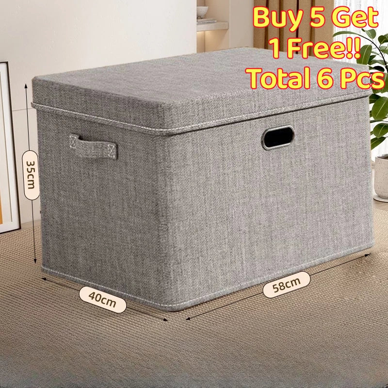 <Buy 5 Free 1> Folding storage box clothes storage box household fabric sorting box wardrobe clothes quilts, layered storage basket