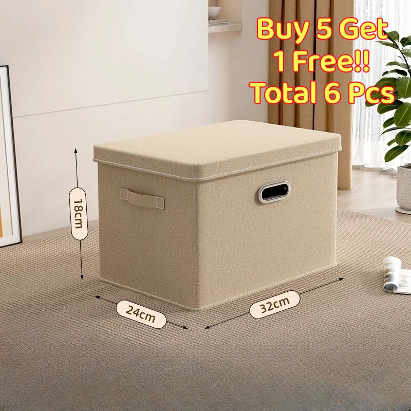 <Buy 5 Free 1> Folding storage box clothes storage box household fabric sorting box wardrobe clothes quilts, layered storage basket