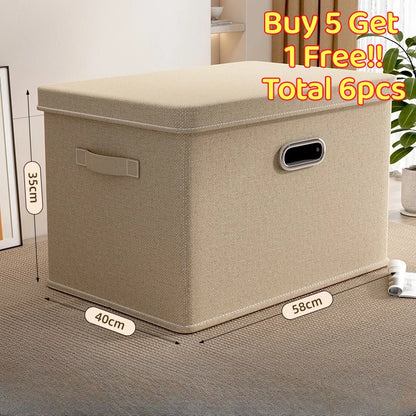 <Buy 5 Free 1> Folding storage box clothes storage box household fabric sorting box wardrobe clothes quilts, layered storage basket