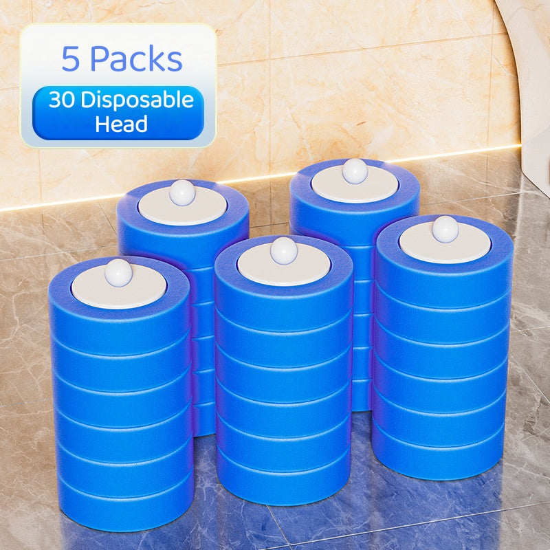 Disposable Toilet Brush Set Wall-Mounted Full Coverage 360°Clean Quick-Release Head SwapComes with bracket and interchangeable head