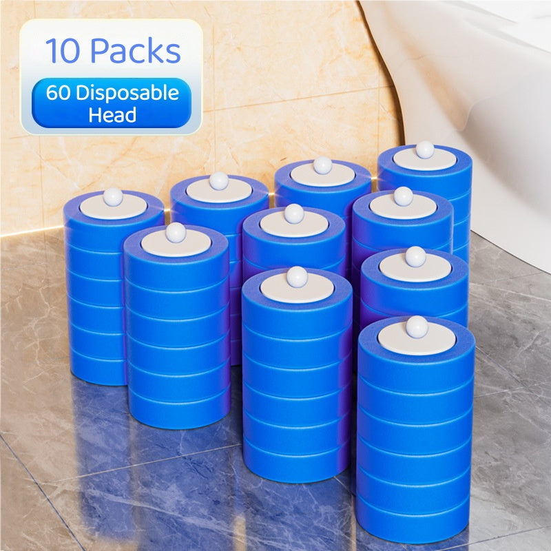 Disposable Toilet Brush Set Wall-Mounted Full Coverage 360°Clean Quick-Release Head SwapComes with bracket and interchangeable head