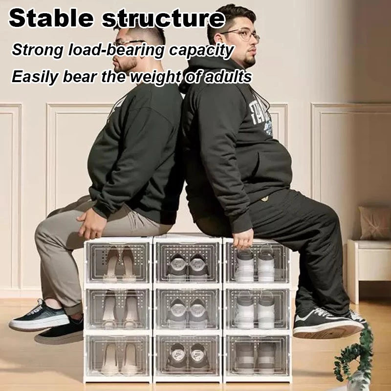 3/6/9 Layers Foldable Shoe Box Transparent Shoe Cabinet Stackable Shoe Storage Box Home Shoe Rack Cabinet