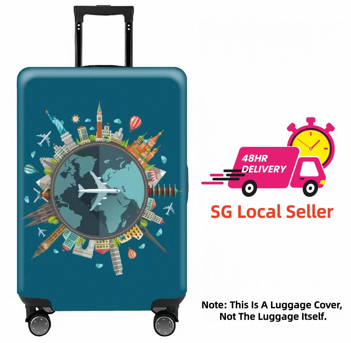 [NDD SG] Thick Dustproof Luggage Cover cartoon Elastic Stretchable Travel Suitcase Protector Line Bear Snoopy Luggage Cover Travel Suitcase Protective Cover 18-32 Inch Thick Elastic Dust Covers Travel Accessories Luggage Supplies