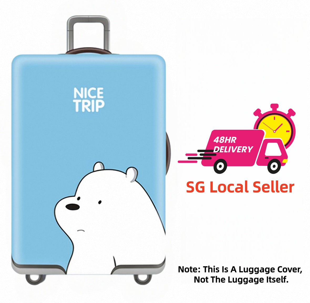 [NDD SG] Thick Dustproof Luggage Cover cartoon Elastic Stretchable Travel Suitcase Protector Line Bear Snoopy Luggage Cover Travel Suitcase Protective Cover 18-32 Inch Thick Elastic Dust Covers Travel Accessories Luggage Supplies