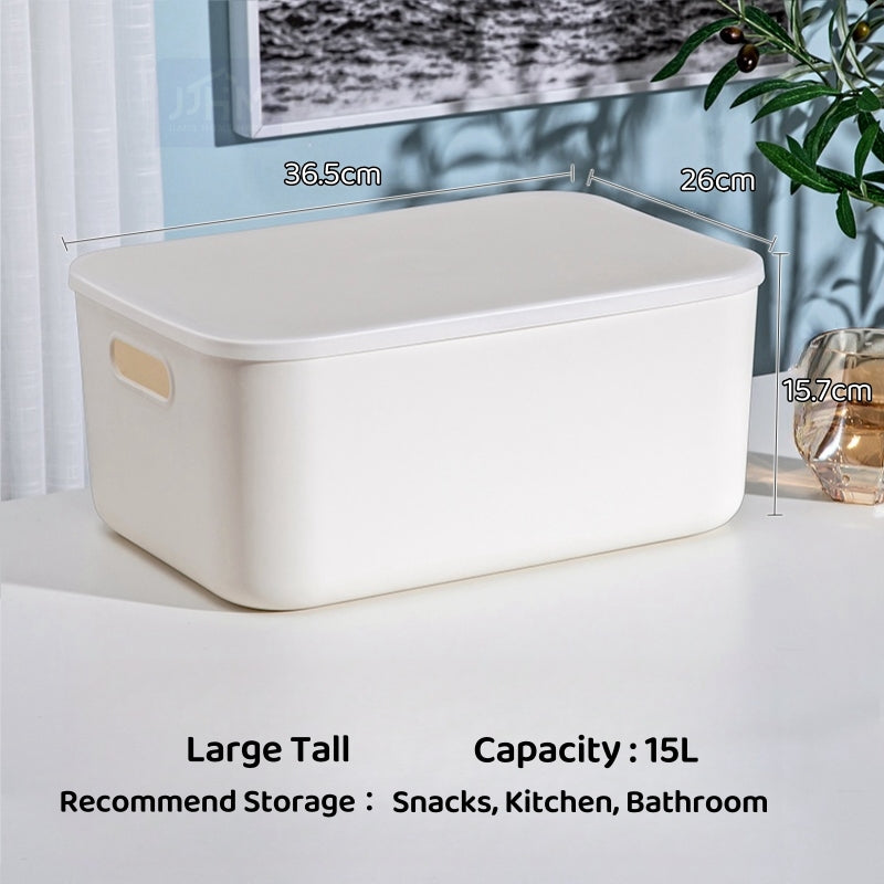 Ready Stock Stackable Storage Box Dustproof With Lid Makeup Toys Home Cabinet Organizer Kitchen Sorting Container