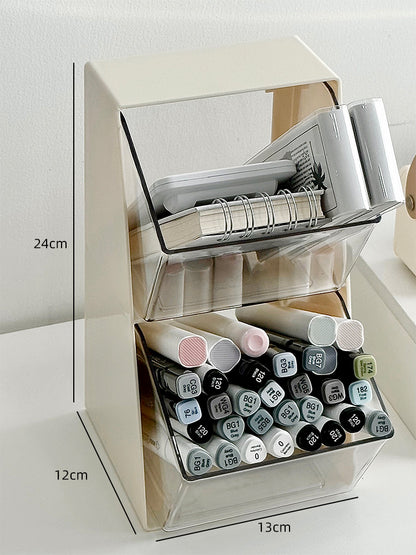 Pen holder storage box office storage rack desktop large-capacity pen bucket student desk stationery organization box