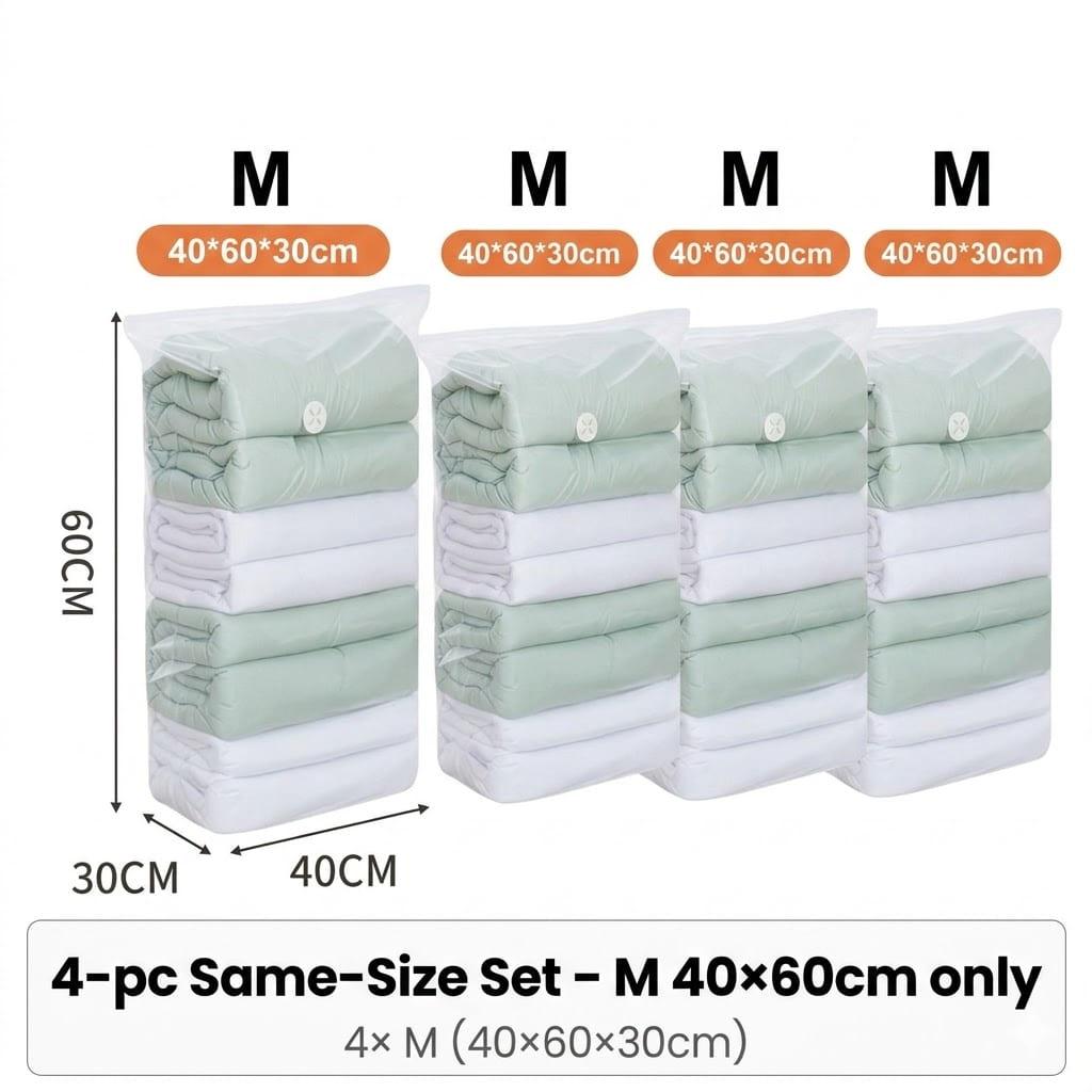 <Pumpless> Vacuum Bag Compression Bag No Need Pump Reusable Travel Clothes Storage Bag Seal Bags