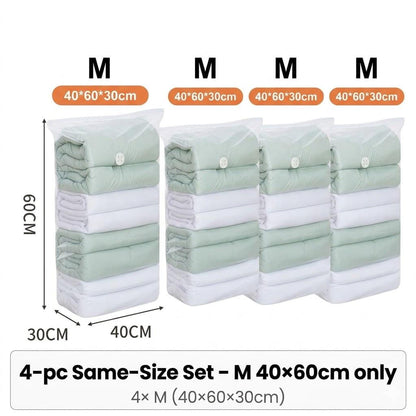 <Pumpless> Vacuum Bag Compression Bag No Need Pump Reusable Travel Clothes Storage Bag Seal Bags
