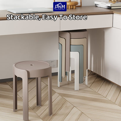 【SG Seller】4PCS Thicken Stackable Plastic Stool Chair Dining Chair Set of Living Room Round Stool Kitchen Stool Multi-Colour Options Sturdy Dining Table Stools