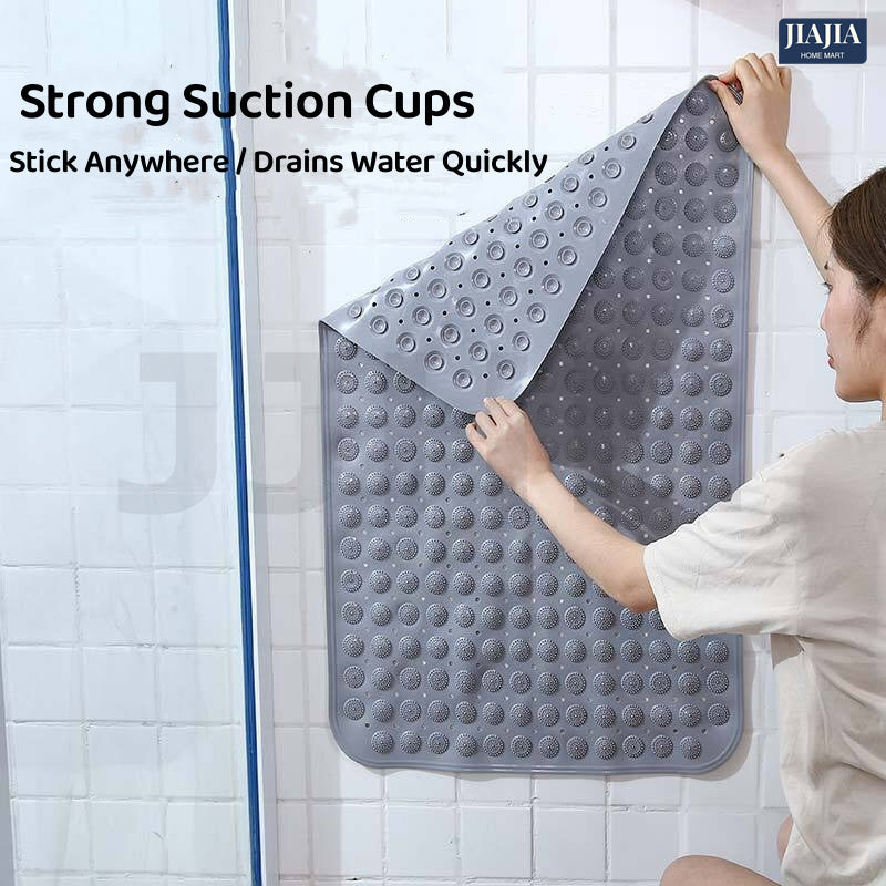 SG Non-Slip Bath Mat With Foot Reflexology Massage PVC Suction Cups Odorless Anti Slip Strong Suction