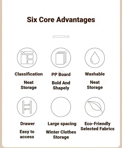 <Buy 4 Free 1> No-Flimsy Fabric Foldable 6/7/9 Grids Clothes Organizer Mesh Jeans Pant Storage Organizer Compartment