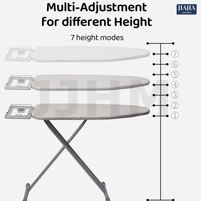 SG Foldable Standing Iron Board Premium Cotton Cover with Adjustable Heights Ironing Board