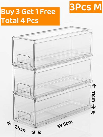 <Buy 3 Free 1> Stackable Transparent Acrylic Drawer Organizer Storage Box