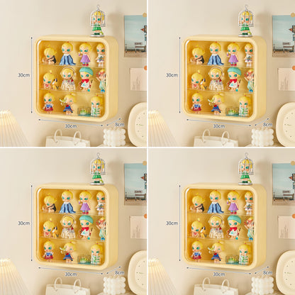 Doll Toy Display Storage Box Wall-Mounted Magnetic Transparent Dustproof Cabinet Organizer Display Case