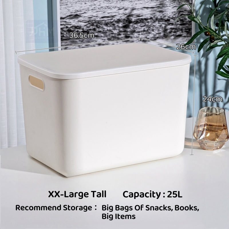 Ready Stock Stackable Storage Box Dustproof With Lid Makeup Toys Home Cabinet Organizer Kitchen Sorting Container