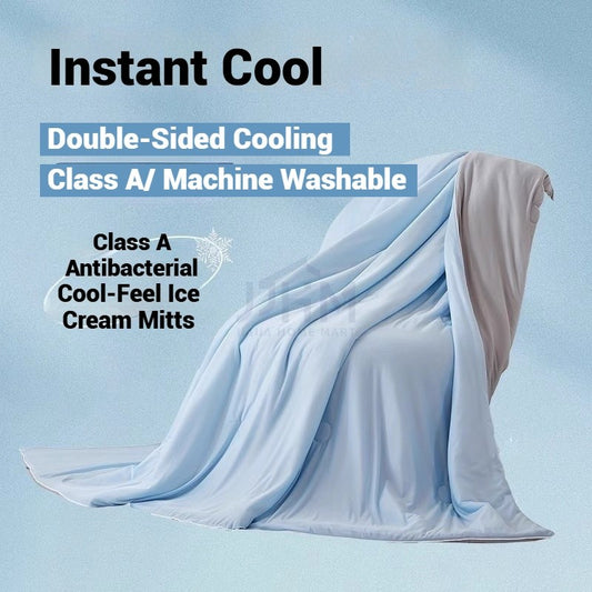 【SG NDD】 Cooling Summer Blanket Ice Silk Lightweight Quilt Air Condition Comforter Bed Double Side Cold Fabric