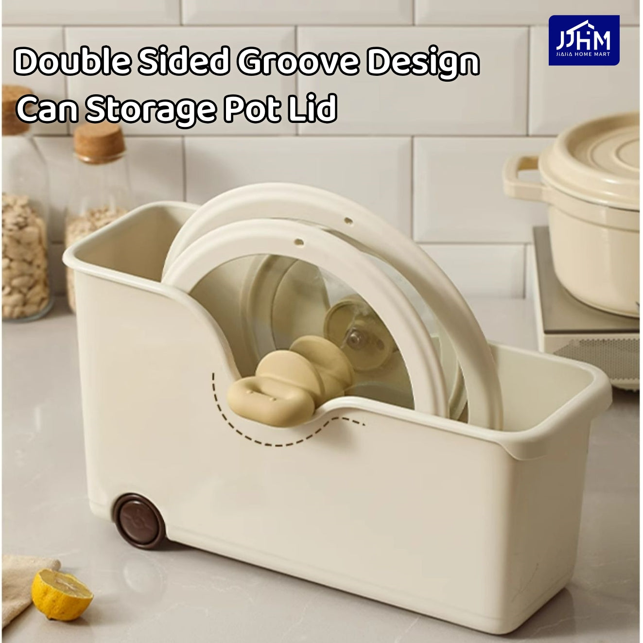 [BUY 3 FREE 1]Japanese kitchen storage box sundries cabinet organize pots and pans seasonings pot lid rack sink basket with rollers