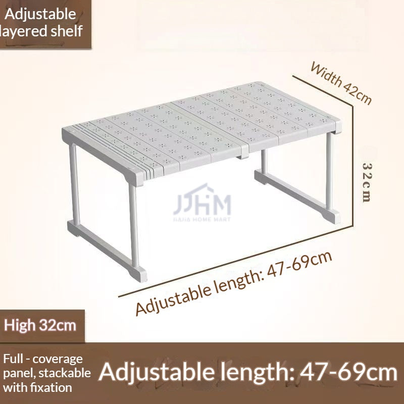 SG Next Day Delivery Adjustable Wardrobe Organizer  Stackable PP Shelf  Space-Saving Closet Divider Storage