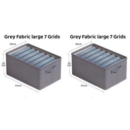 <Buy 4 Free 1> No-Flimsy Fabric Foldable 6/7/9 Grids Clothes Organizer Mesh Jeans Pant Storage Organizer Compartment