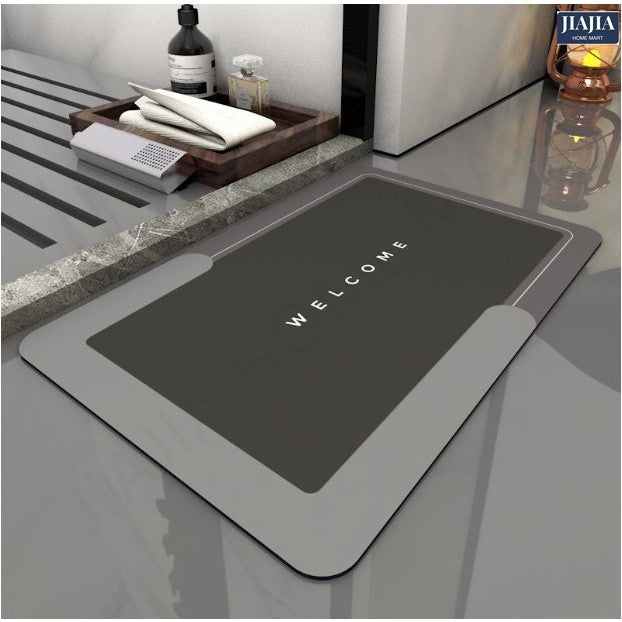 SG IN STOCK Diatom Mud Absorbent Pad Toilet Floor Quick-Drying Mat Non-slip Bathroom floor mat - Super Water Absorbent