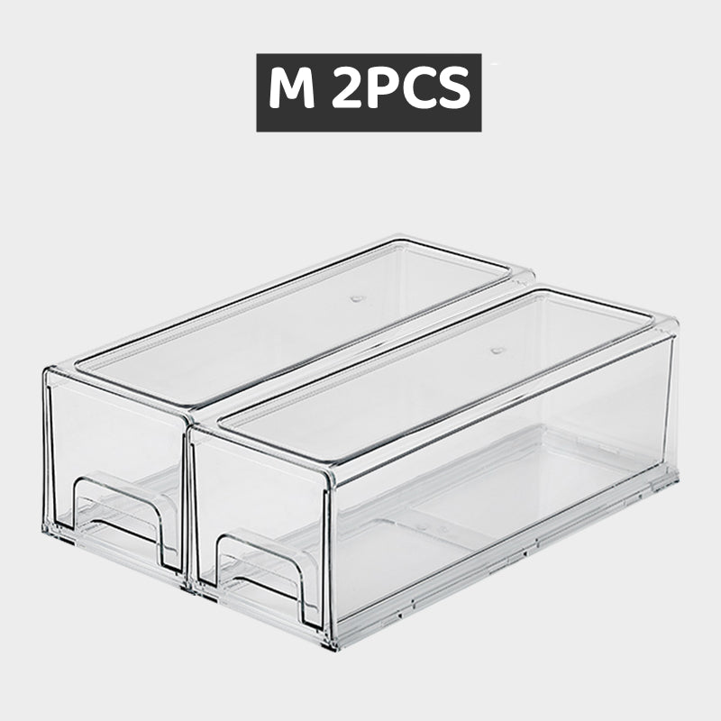 <Premium Acrylic>  Top Food Grade Transparent Fridge storage drawer Refrigerator Organizer Food Container Acrylic