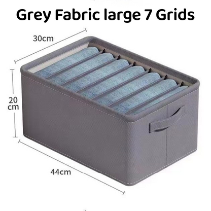 <Buy 4 Free 1> No-Flimsy Fabric Foldable 6/7/9 Grids Clothes Organizer Mesh Jeans Pant Storage Organizer Compartment