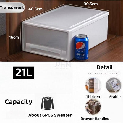 NND Drawer Type Stackable Storage Drawer Plastic Container Storage Box Cabinet Bin Cabinet