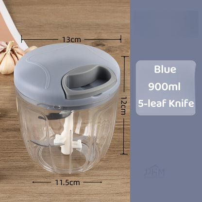 【SG Stock】Vegetable Chopper Mini Blender Garlic Cutter Manual Food Processor Meat Grinder Hand Ginger Crushed Shredder