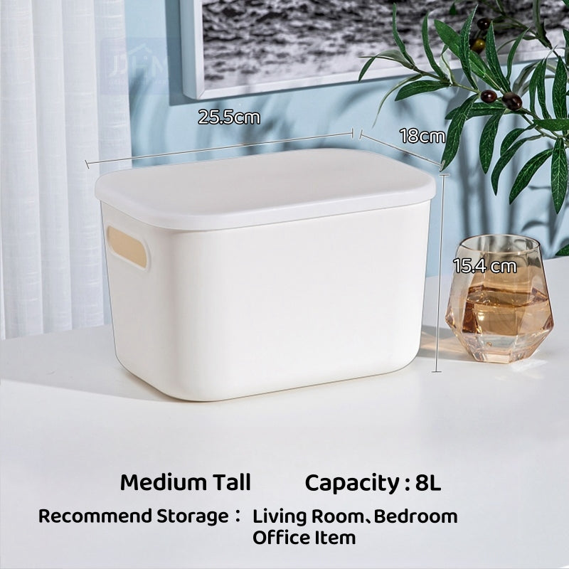 Ready Stock Stackable Storage Box Dustproof With Lid Makeup Toys Home Cabinet Organizer Kitchen Sorting Container